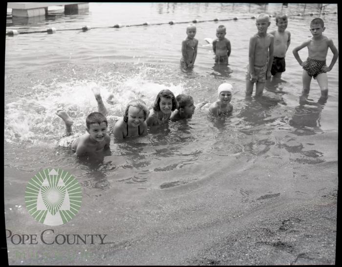 Children at the Glenwood, Minnesota beach