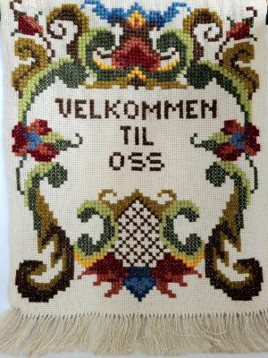 Cross Stitched Wall Hanging