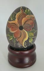 Rosemaled Ostrich Egg on Stand