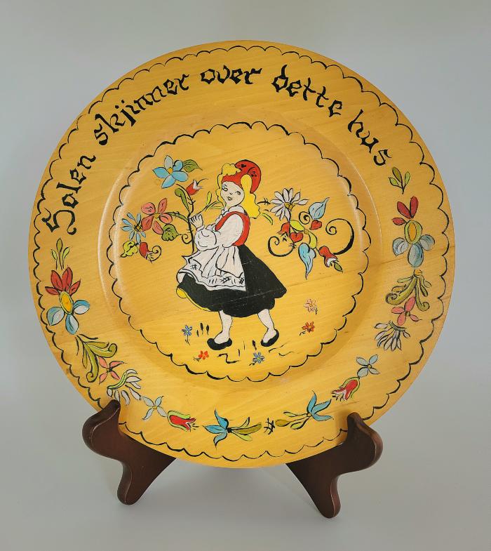 Painted Wood Decorative Plate