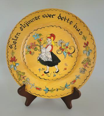 Painted Wood Decorative Plate