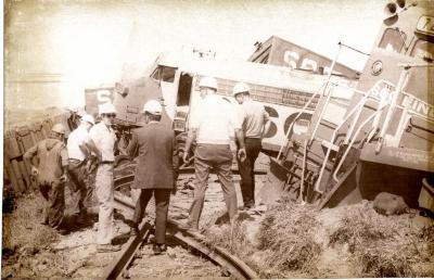 Soo Line train cars derailed in July 17, 1973