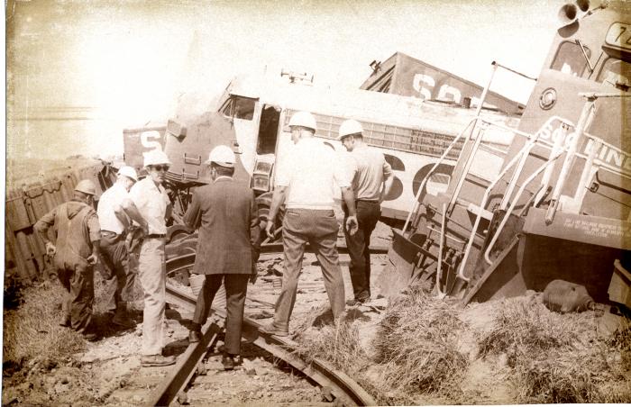 Soo Line train cars derailed in July 17, 1973
