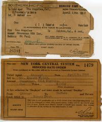 Donald Weber Travel Tickets, Dance Lesson Receipts
