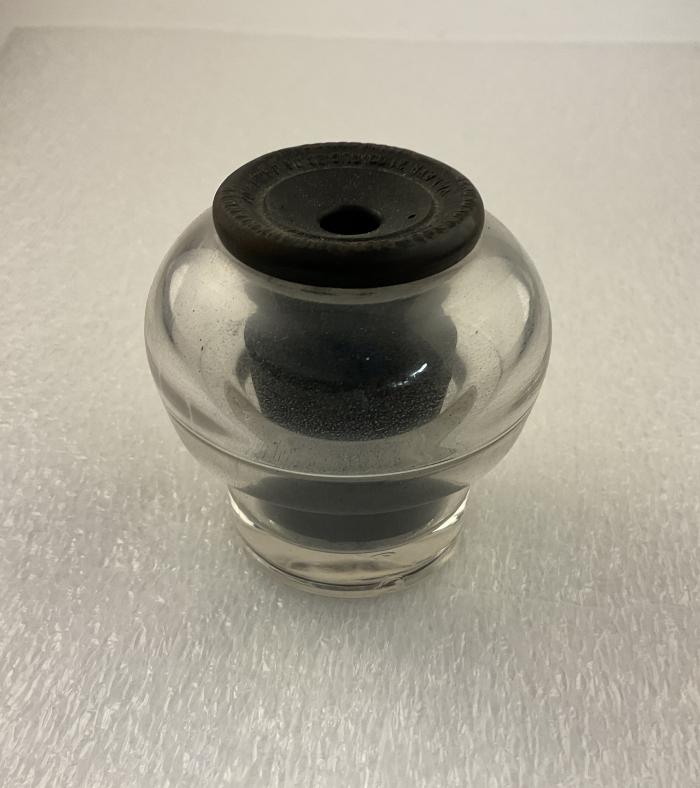 Glass Inkwell from Scott County courthouse, Shakopee, 1907