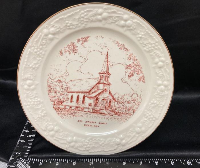 Zion Lutheran Church. Chokio Anniversary Plate