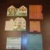 Toy, Village, Four Cardboard Houses with Roofs
