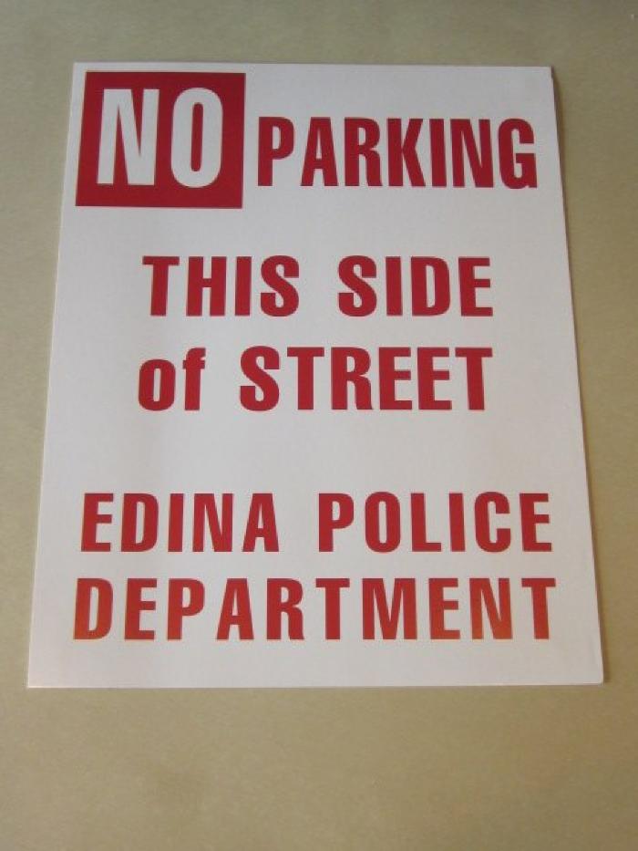 No Parking Sign, Edina PD