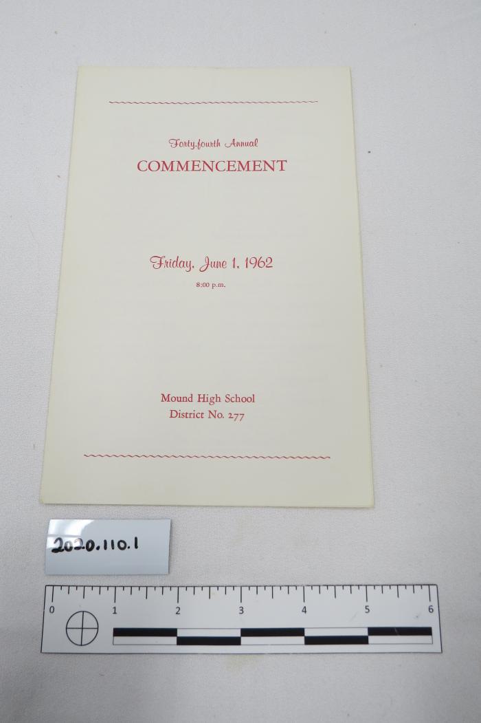 Mound High School Commencement 1962 