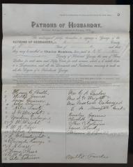 Charter Membership List, Collinwood Grange