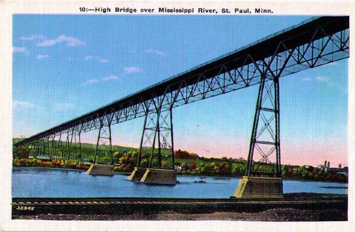 High Bridge over Mississippi River, St. Paul, Minn