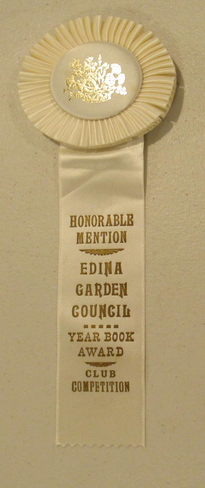 Edina Garden Council Award Ribbon