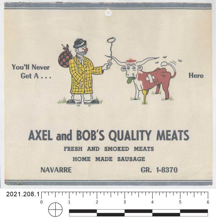 Axel and Bob's Quality Meats Advertisement