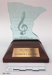 Minnesota Music Hall of Fame trophy