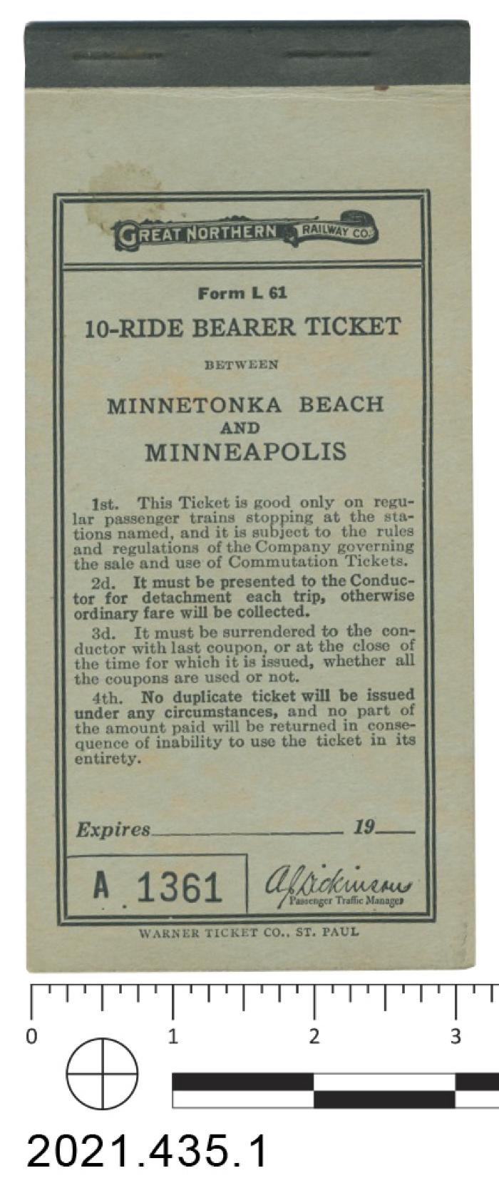 Great Northern Railway tickets #1361