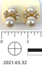 Patty Andrew's Faux Pearl and Rhinestone Earrings