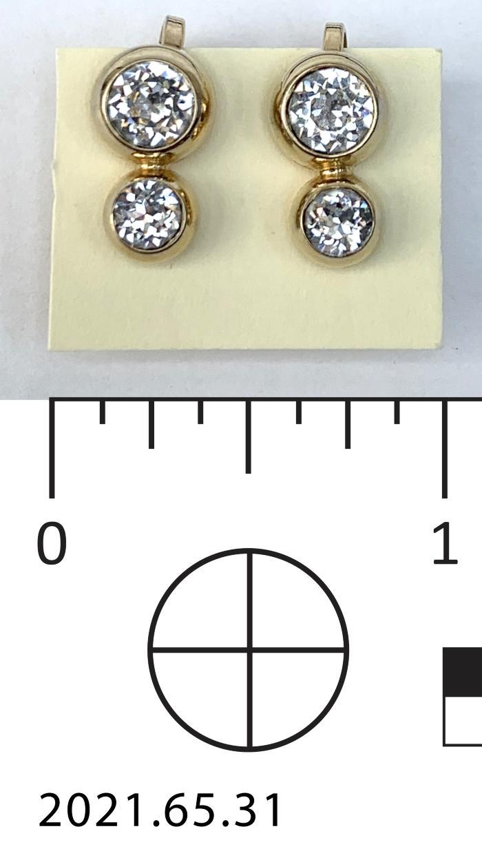 Patty Andrew's Gold Rhinestone Earrings