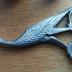 chest, sewing;  spools, thread; skein, floss; embroidery scissors; sewing thimble