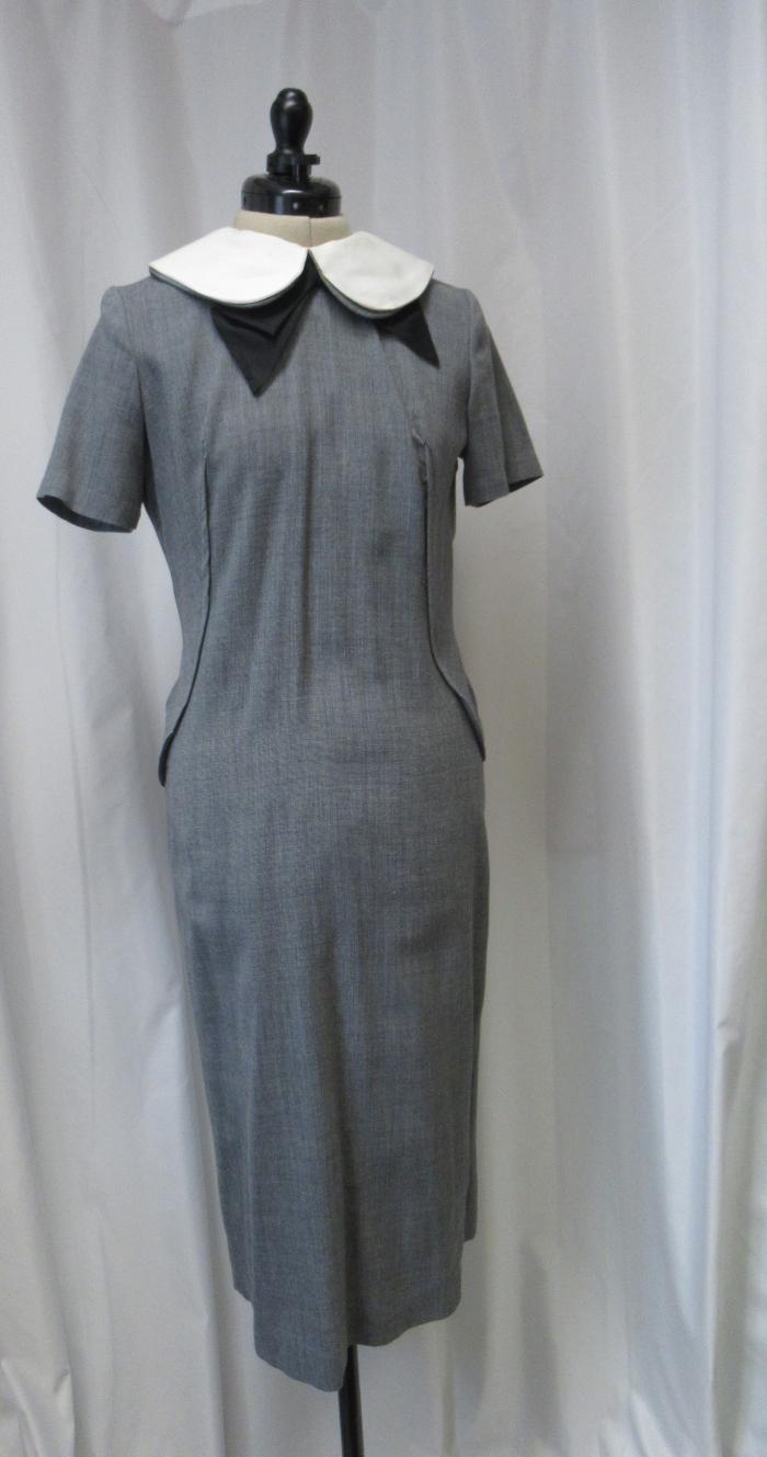 Gray dress with white collar