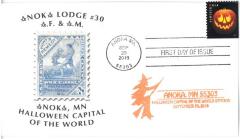 Anoka Masonic Lodge Cachet (Jack-o'-Lantern Stamp)