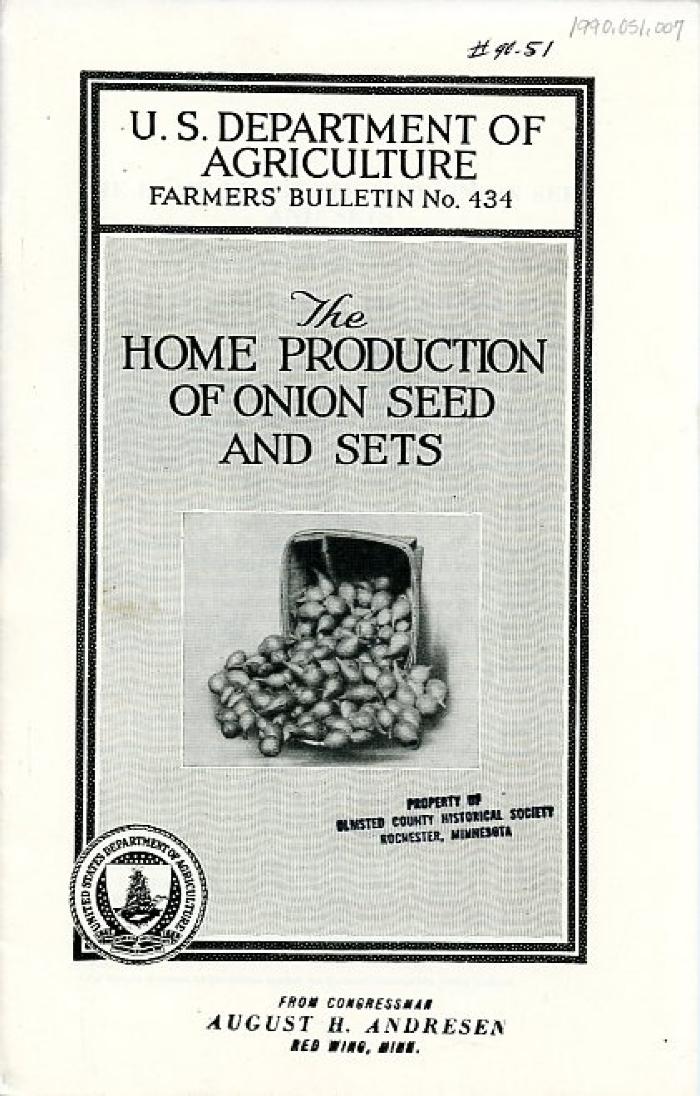 Farmers' Bulletin No. 434: The Home Production of Onion Seed and Sets