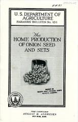 Farmers' Bulletin No. 434: The Home Production of Onion Seed and Sets