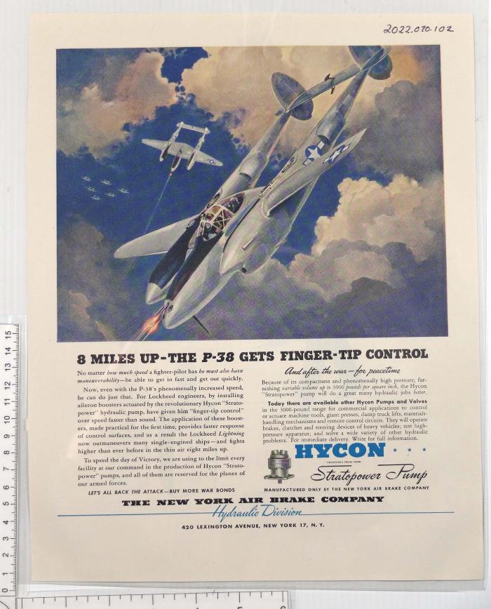 8 Miles up- the P-38 gets finger -tip control