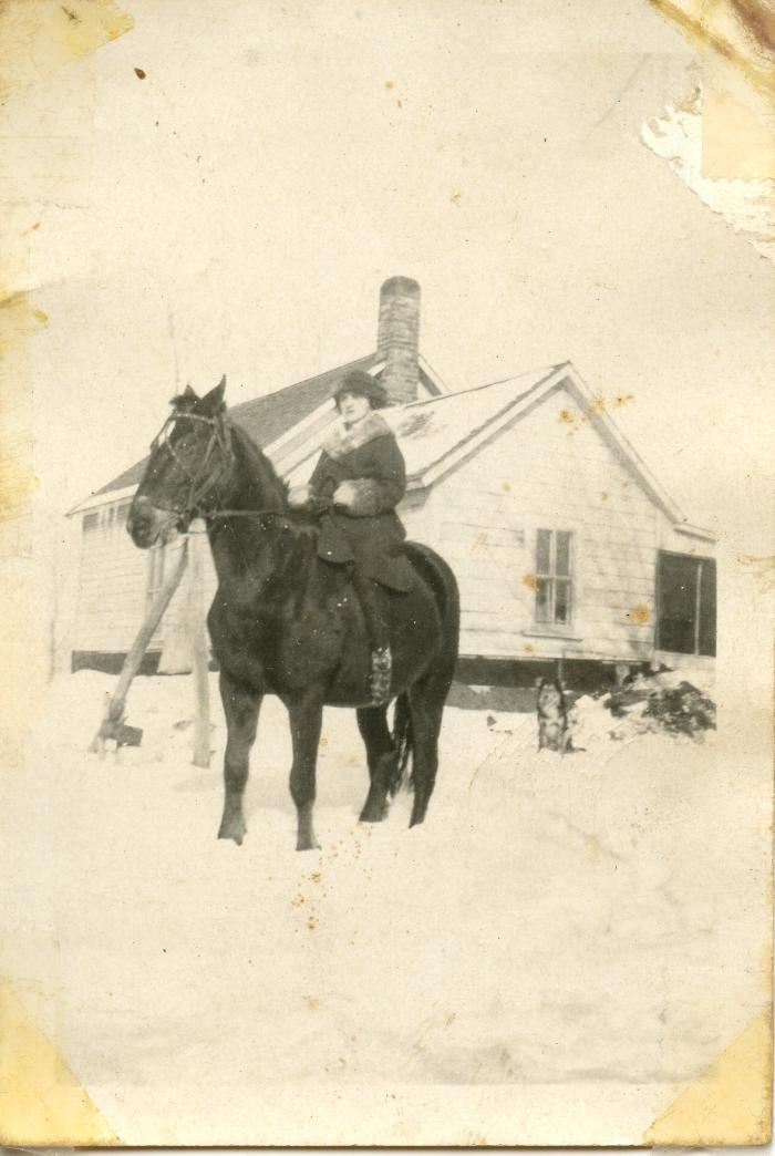 Mary (Flascher) Weber on Horse