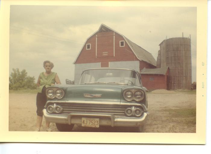 Mary Weber with Chevrolet at Weber Farm