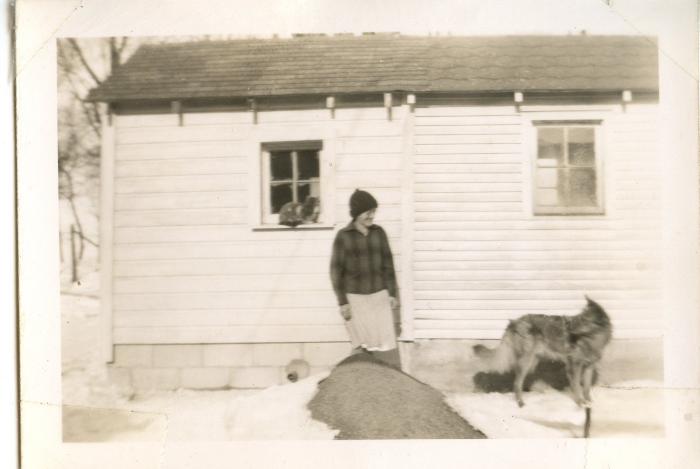 Mary Weber with Dog and Cat