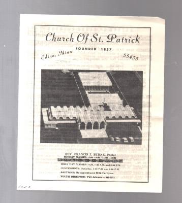 Church of St. Patrick, Edina, MN November 16, 1969