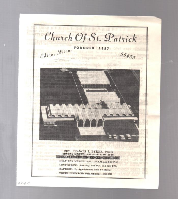 Church of St. Patrick, Edina, MN November 16, 1969