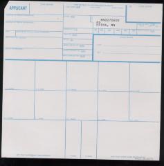 Fingerprint Card, Applicant for Position
