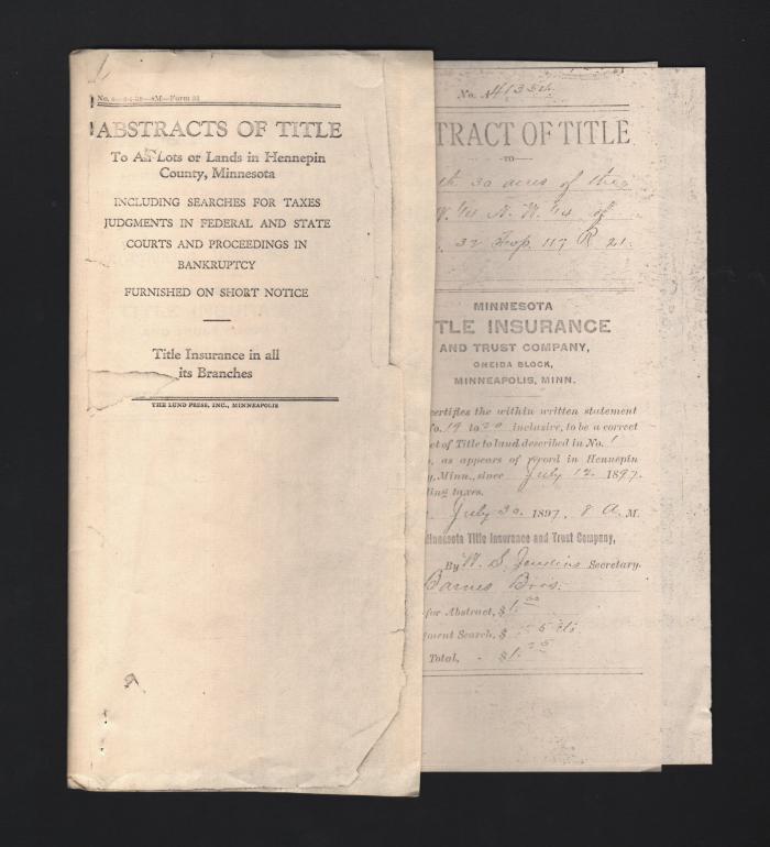 Abstract of Title: June 30, 1897.