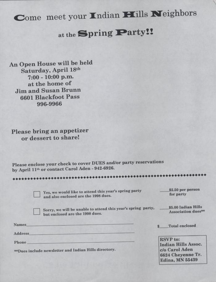 Spring Party Oepn House Invitation