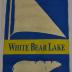 White Bear Lake light pole canvas banner showing bear and boat imagery