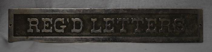 Reg'd Letters Sign from Post Office