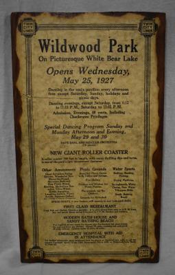 Sign for the Opening of Wildwood Park