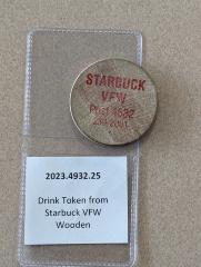 Drink token from VFW Post 4582