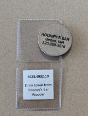 Drink token from Rooney's Bar