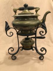 Brass Teapot with Burner and Stand, 1890