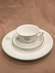 Teacup, Saucer, and Luncheon Plate for Robbinsdale Library Club, circa 1920