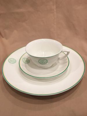 Teacup, Saucer, and Luncheon Plate for Robbinsdale Library Club, circa 1920