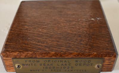 Gavel Base made from White Bear Lake Depot Wood