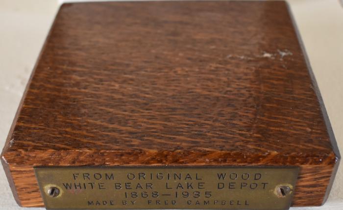 Gavel Base made from White Bear Lake Depot Wood