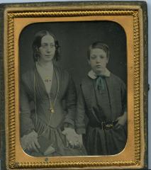 Ambrotype of woman and boy in case
