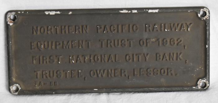 Northern Pacific Railway Equipment Trust Sign