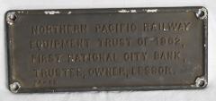 Northern Pacific Railway Equipment Trust Sign