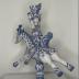Sculpture - Candlestick with Horseman by Bjørn Wiinblad  