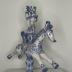 Sculpture - Candlestick with Horseman by Bjørn Wiinblad  